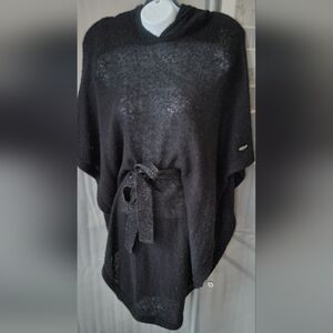 Killah Babe Miss Sixtt Black Knit Belted Poncho ONE size